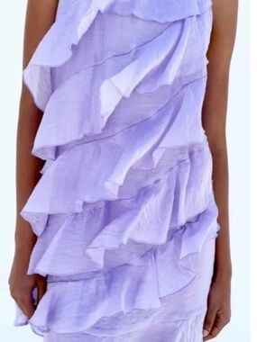 Zara Light Lavender Tiered Ruffle Dress